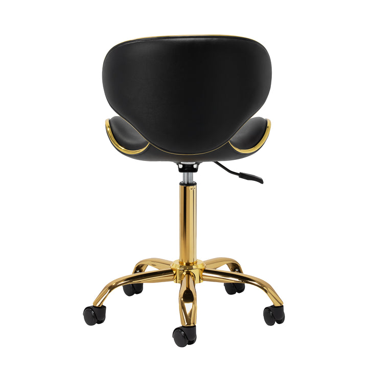 Salonstuhl mit Rollen Verstellbar Gabbiano Q-4599G Gold-Schwarz