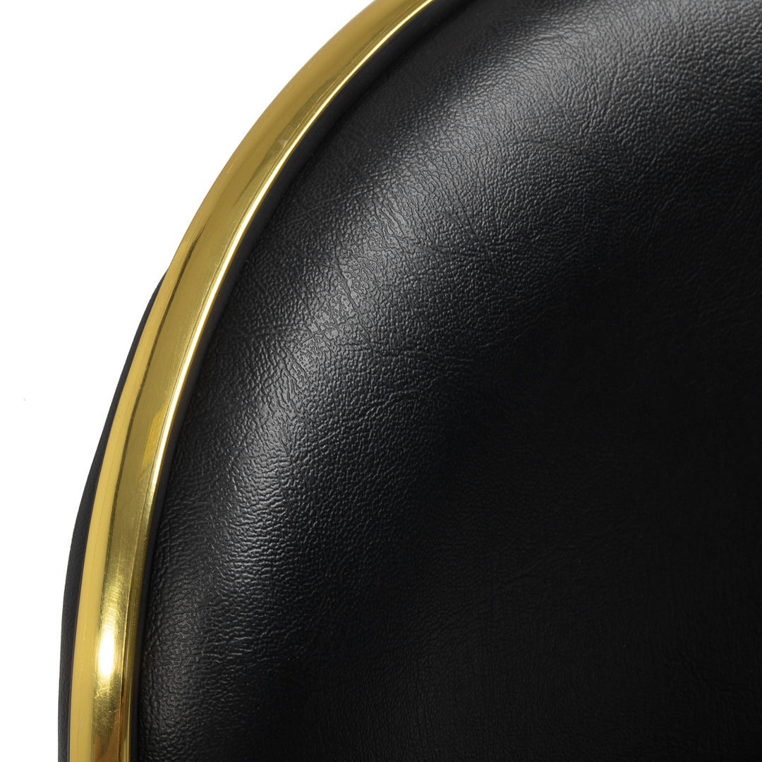 Salonstuhl Höhenverstellbar mit Lehne und Rollen Gabbiano Q-4599G Gold-Schwarz - Bild 5
