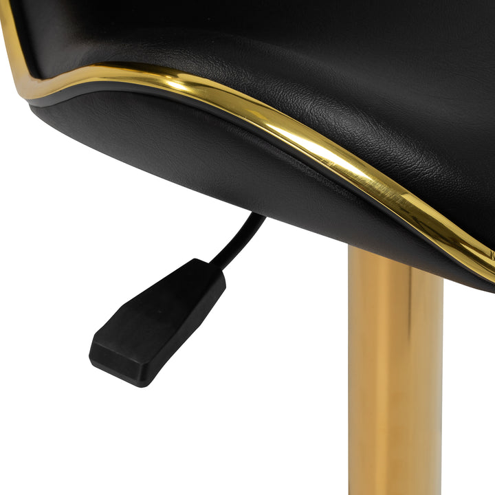 Salonstuhl mit Rollen Verstellbar Gabbiano Q-4599G Gold-Schwarz