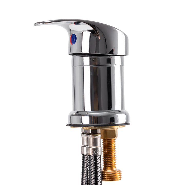 Armatur mit Wasserfalldusche für Friseur Waschbecken Gabbiano Chrom-Schwarz - Bild 2