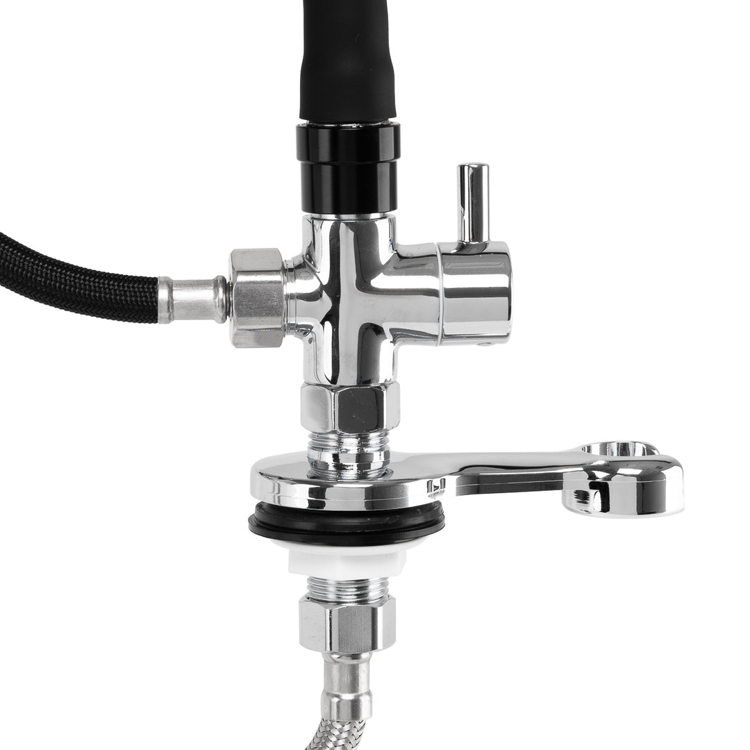 Armatur mit Wasserfalldusche für Friseur Waschbecken Gabbiano Chrom-Schwarz - Bild 5