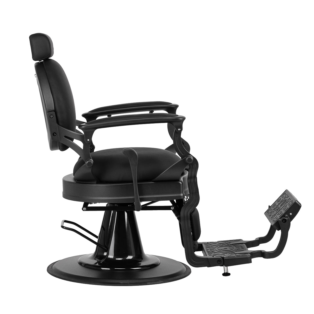 Barberstuhl Gabbiano Niccolo Schwarz‑Schwarz ohne Knöpfe - Bild 4