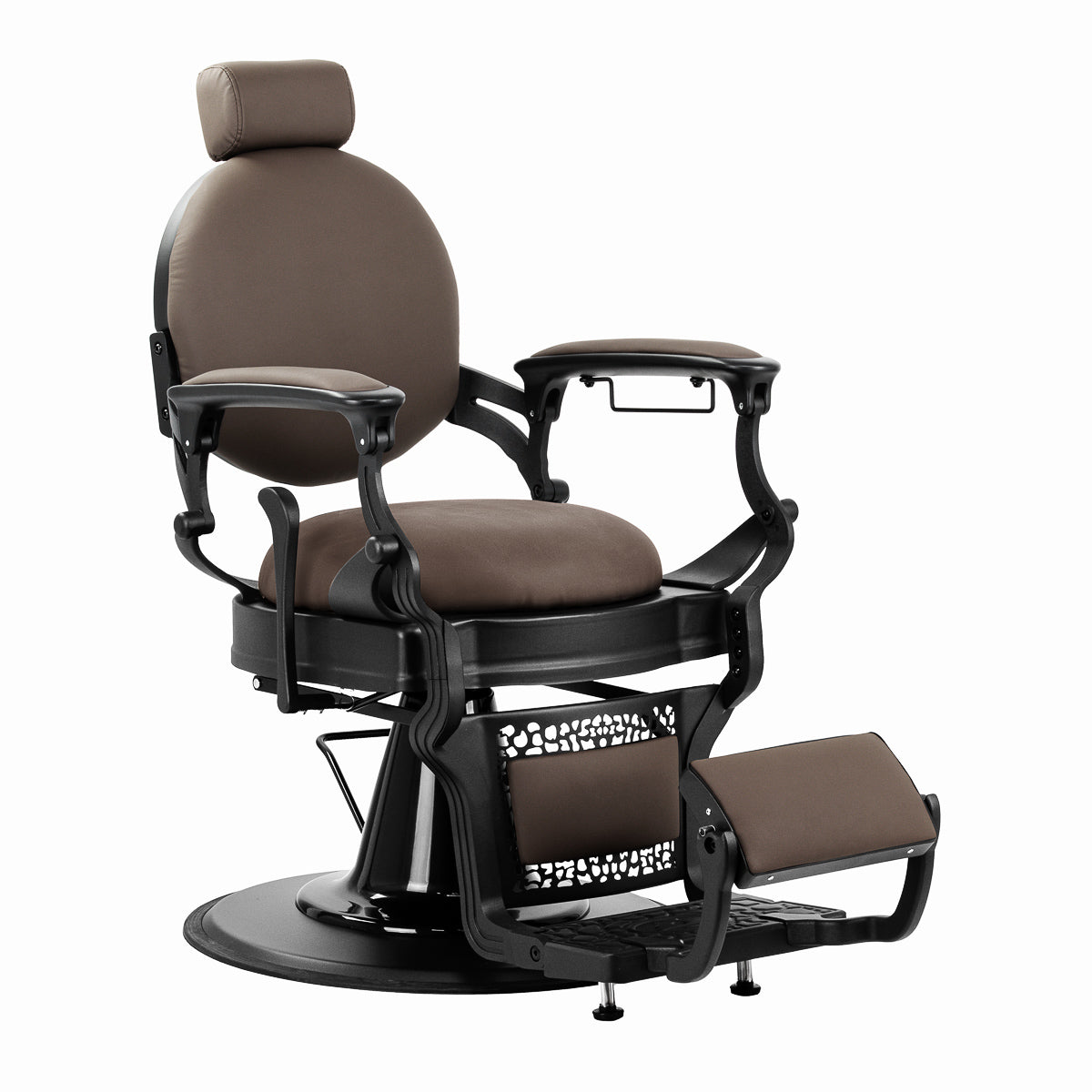 Barberstuhl Gabbiano Niccolo Braun‑Schwarz ohne Knöpfe
