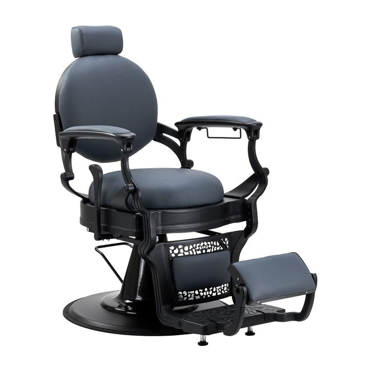 Barberstuhl Gabbiano Niccolo Grafit‑Schwarz ohne Knöpfe