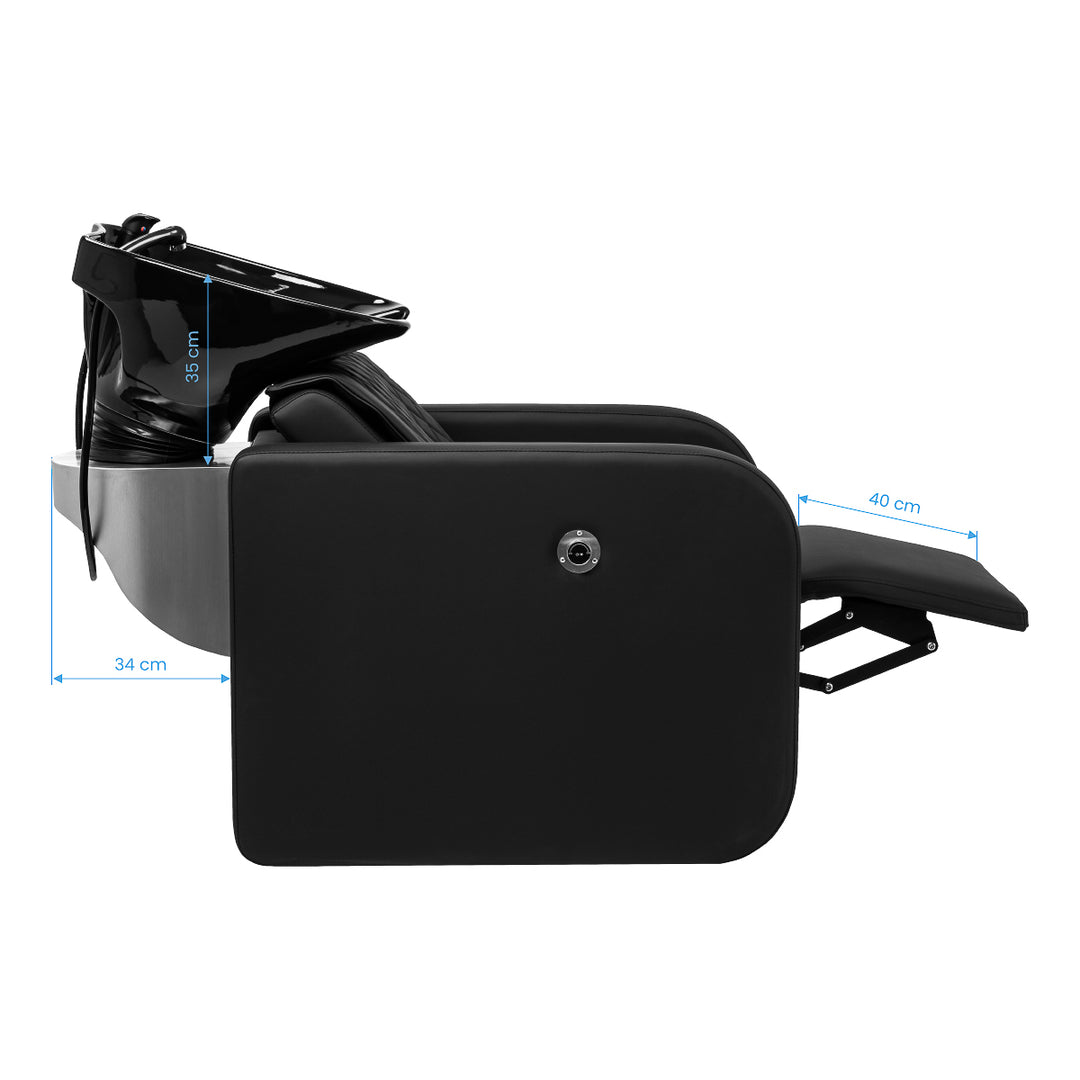 Waschanlage Gabbiano Sylvia mit Elektrischer Beinauflage und Massage Schwarz 21