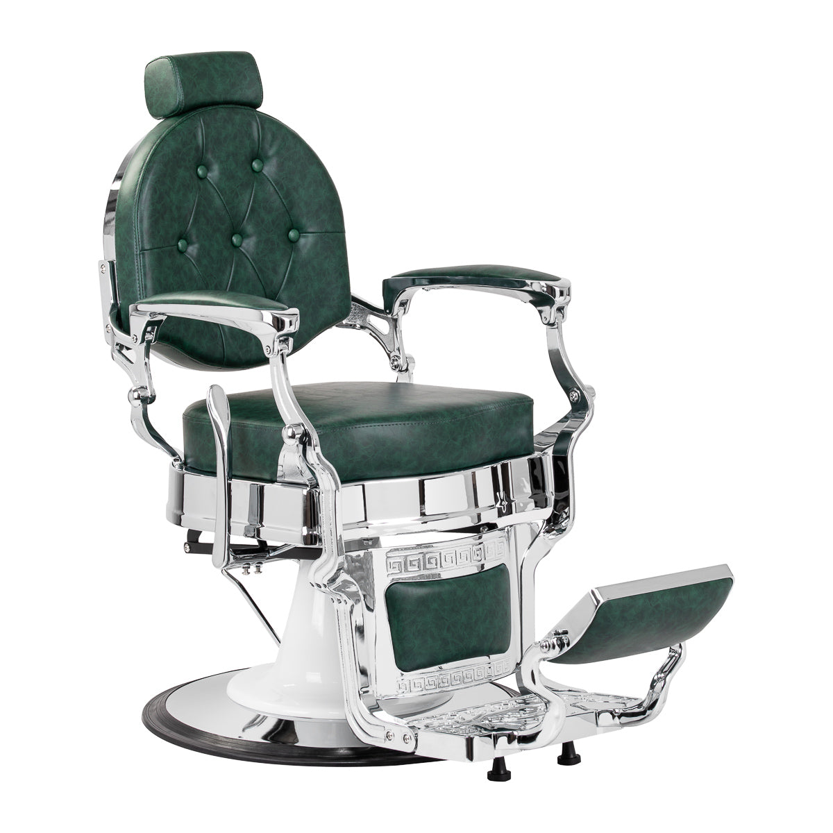 Barberstuhl Gabbiano President Grün‑Chrom