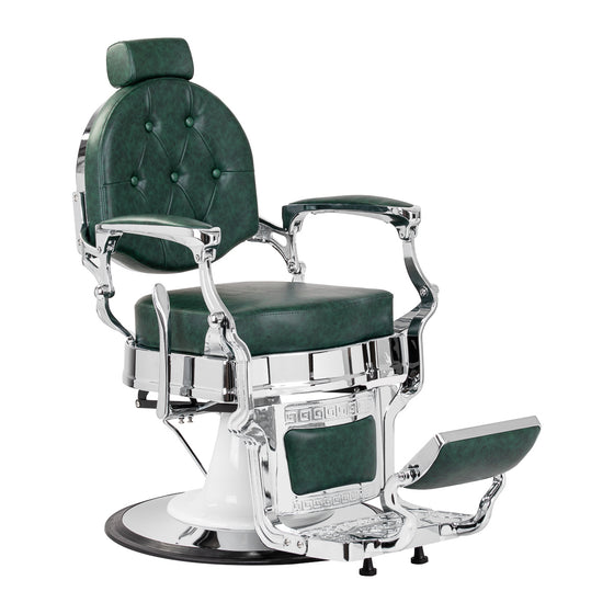 Barberstuhl Gabbiano President Grün‑Chrom