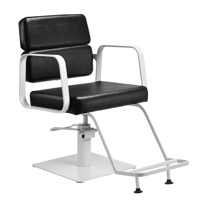 Friseurstuhl Gabbiano Porto Schwarz-Weiß