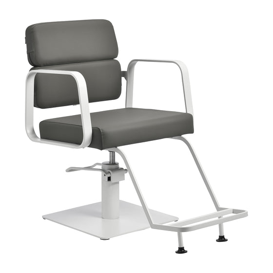 Friseurstuhl Gabbiano Porto Grau-Weiß