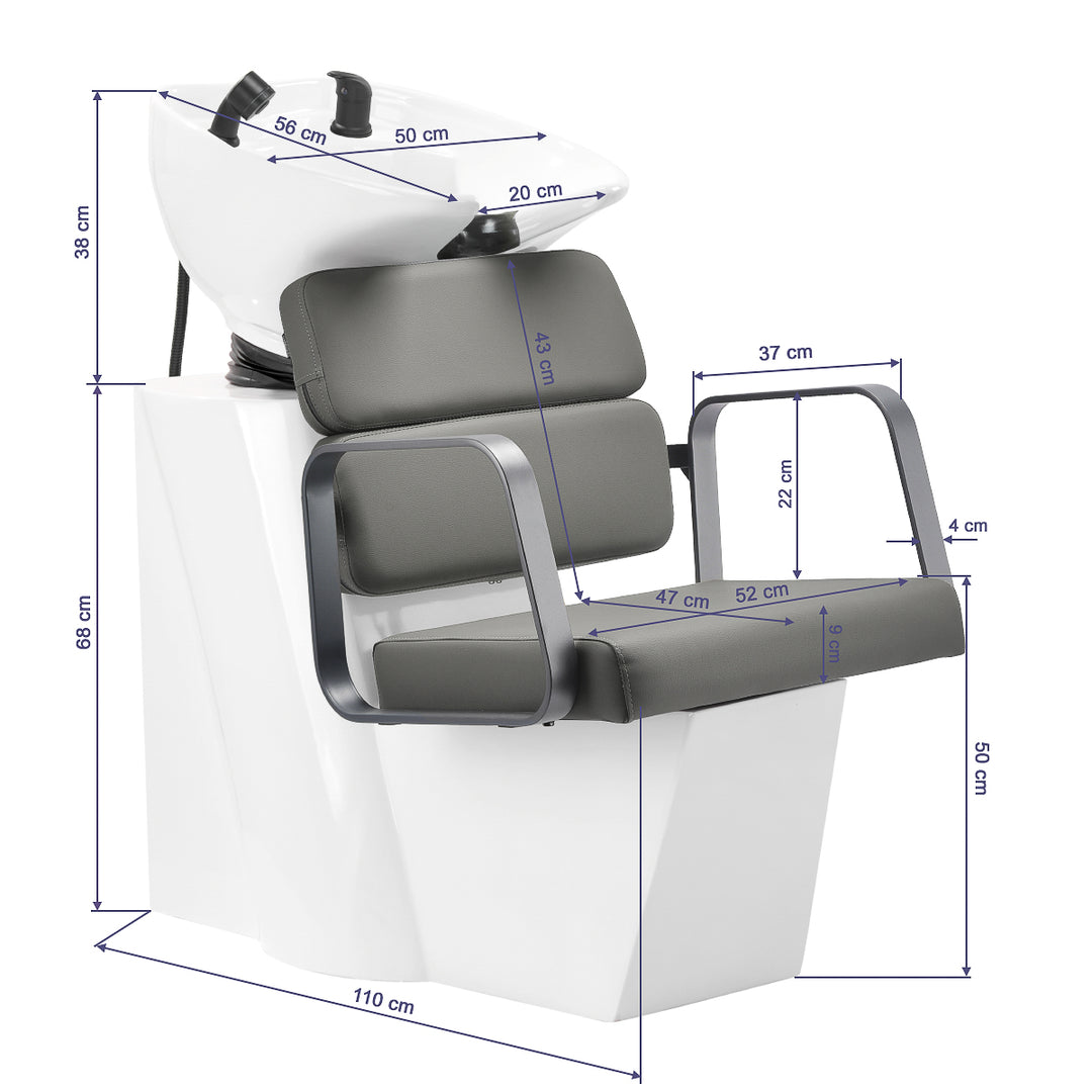 Friseur Waschbecken Gabbiano Porto Grau-Grau - Bild 11