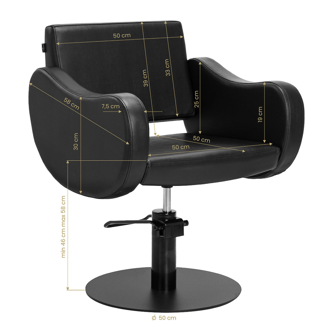 Friseurstuhl Gabbiano Sewilla Schwarz-Schwarz - Bild 9