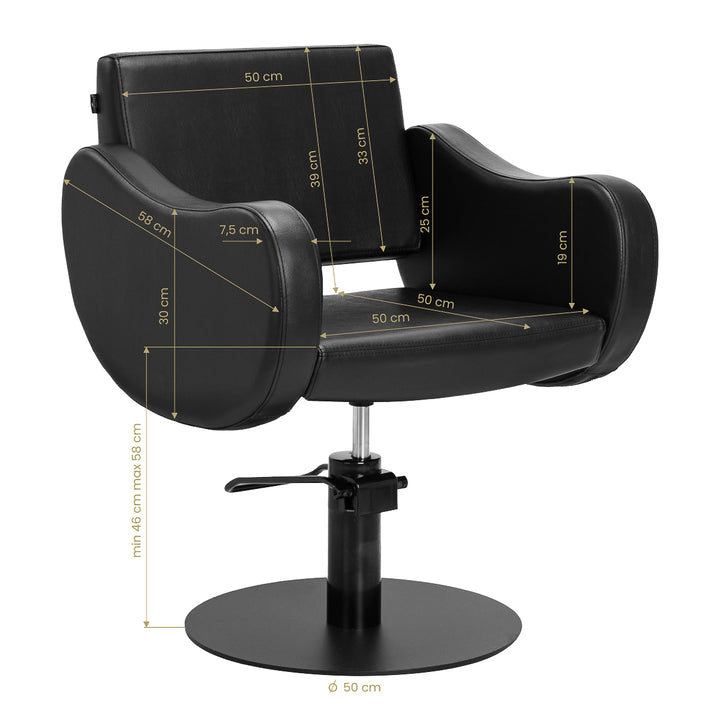 Friseurstuhl Gabbiano Sewilla Schwarz-Schwarz - Bild 9