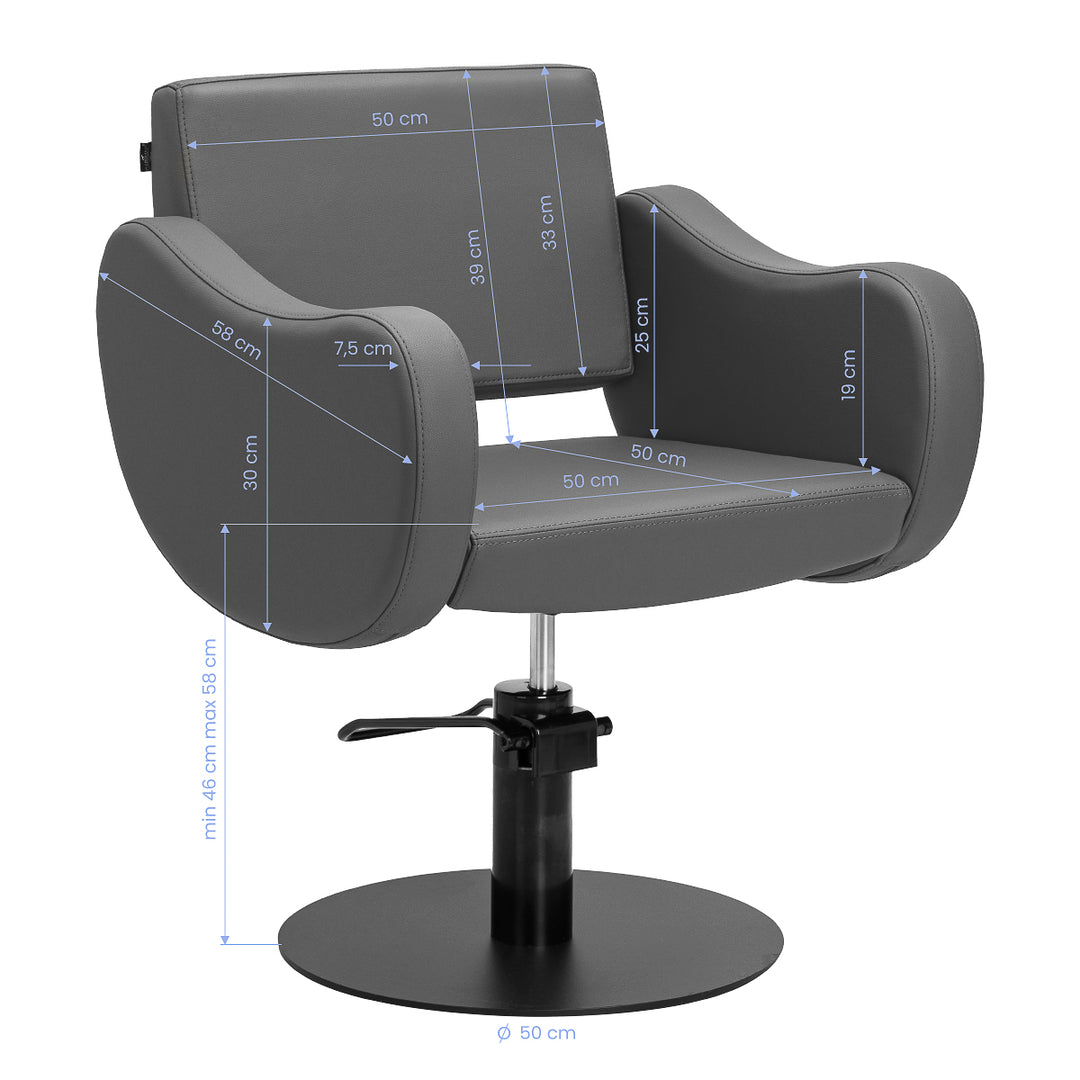 Friseurstuhl Gabbiano Sewilla Grau-Schwarz - Bild 9