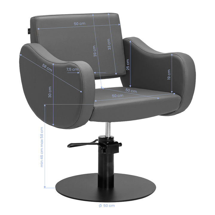 Friseurstuhl Gabbiano Sewilla Grau-Schwarz - Bild 9