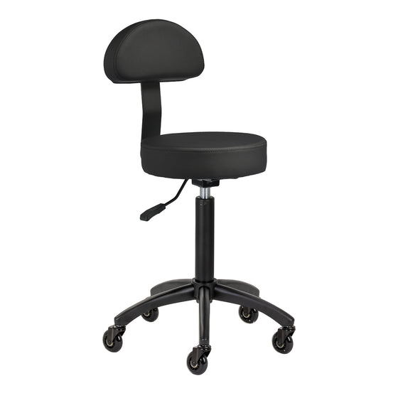 Rollhocker mit Rückenlehne Gabbiano D026 Schwarz