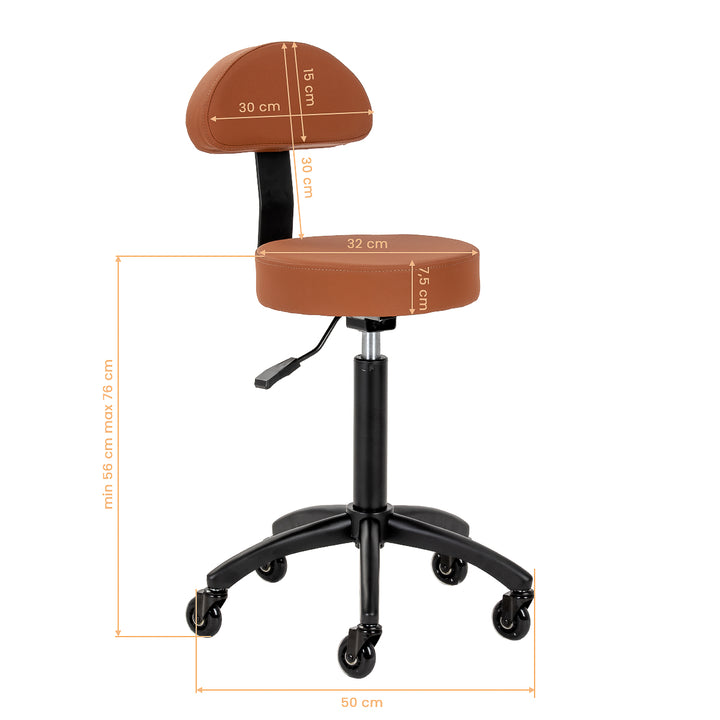 Sattelhocker mit Rückenlehne Gabbiano D026 Braun - Bild 12