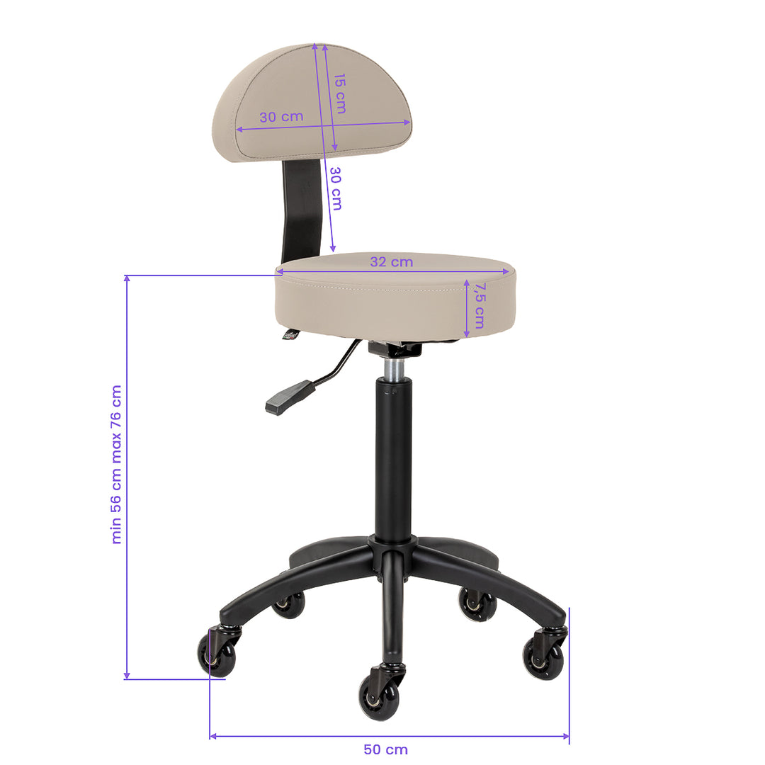 Sattelhocker mit Rückenlehne Gabbiano D026 Beige - Bild 11