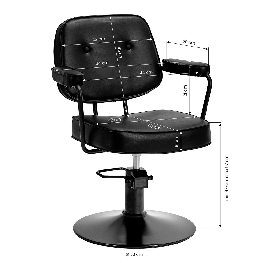 Friseurstuhl Hair System Tru Noir Schwarz - Bild 8