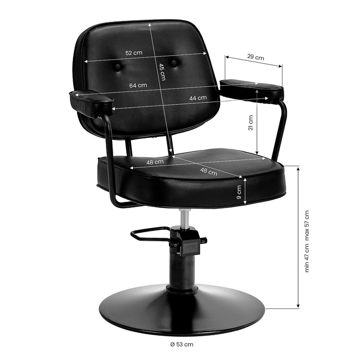 Friseurstuhl Hair System Tru Noir Schwarz - Bild 8