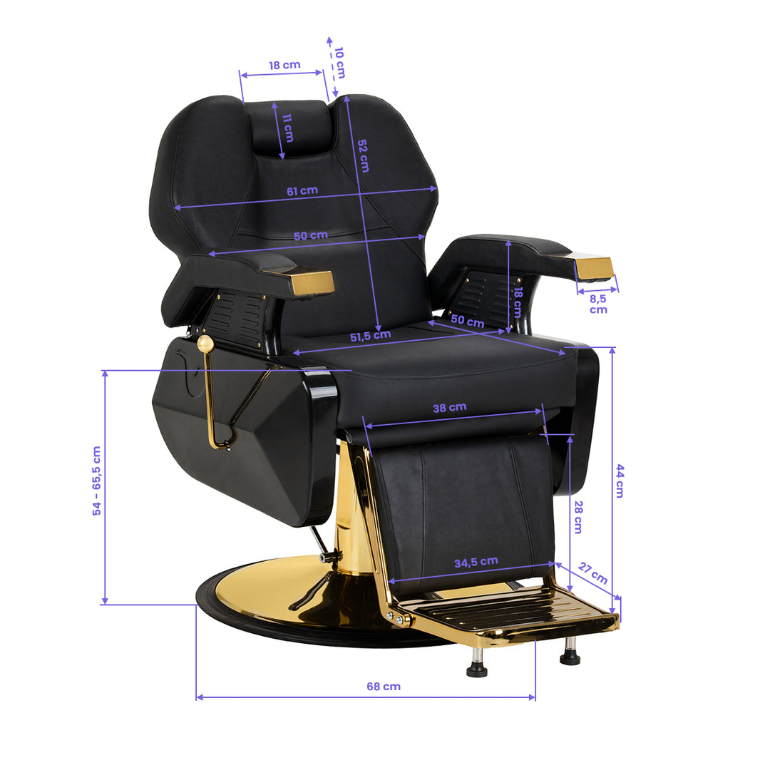 Barberstuhl Hair System New York Schwarz-Gold - Bild 12