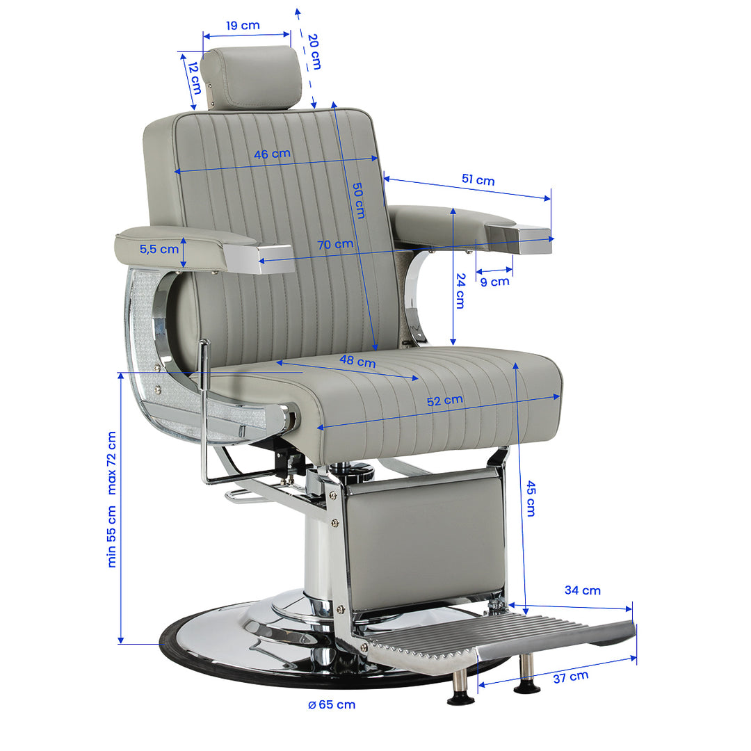 Barberstuhl Gabbiano Visionerio Grau - Bild 18