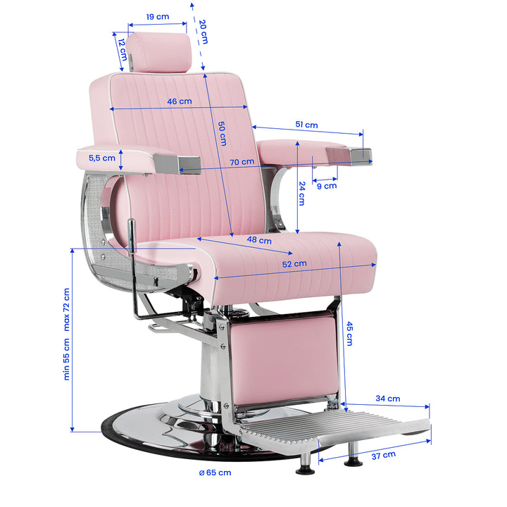 Barberstuhl Gabbiano Visionerio Roze - Bild 17