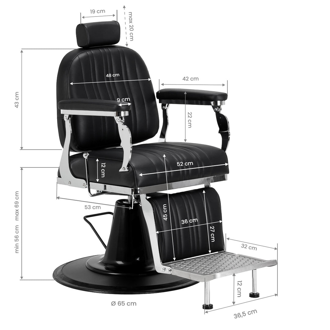 Barberstuhl Gabbiano Elias Schwarz - Bild 17