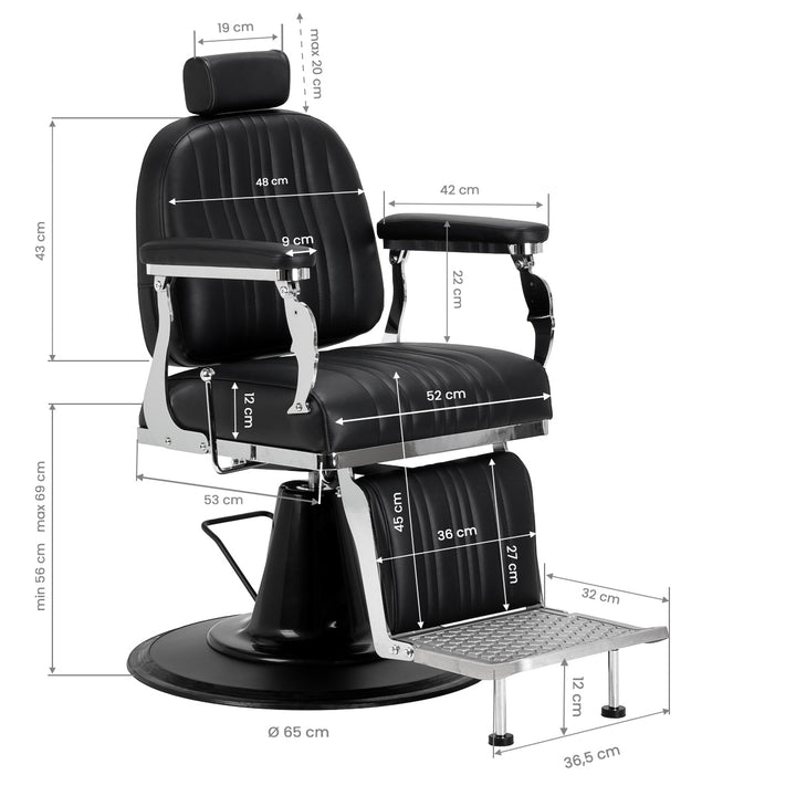 Barberstuhl Gabbiano Elias Schwarz - Bild 17