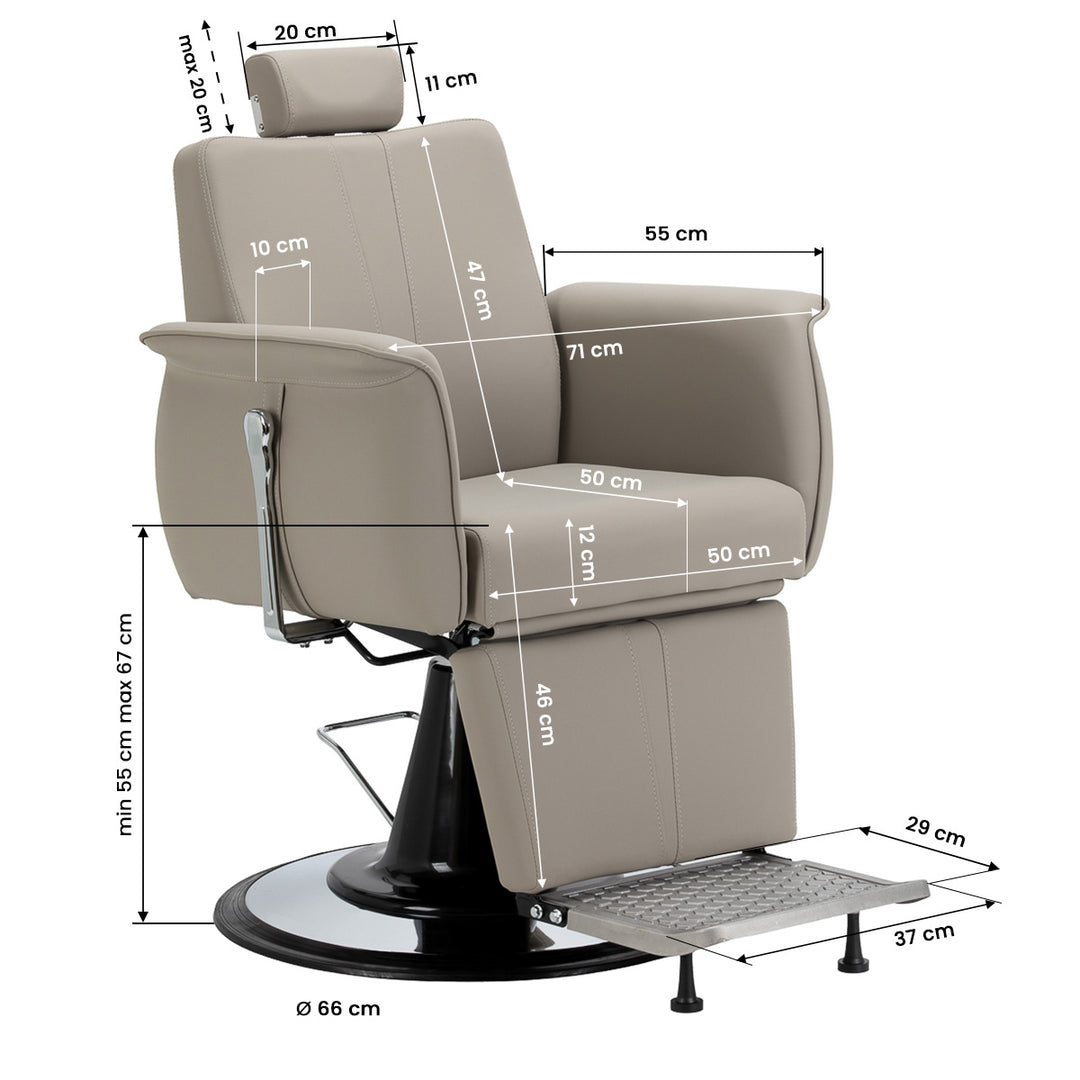 Barberstuhl Gabbiano Athena Grau - Bild 17