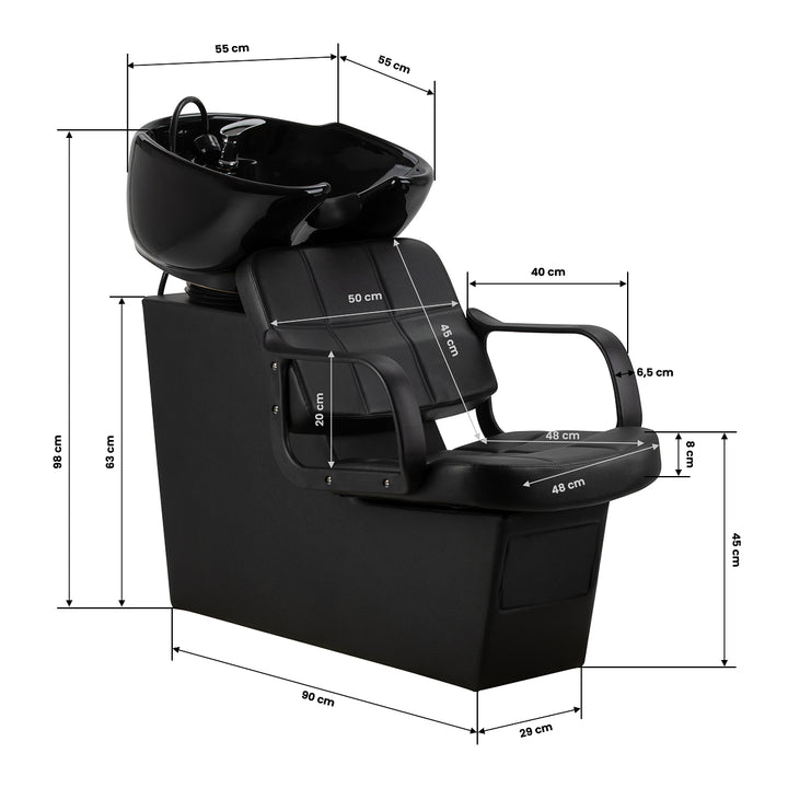 Friseur Waschbecken Hair System Komodo Schwarz - Bild 12