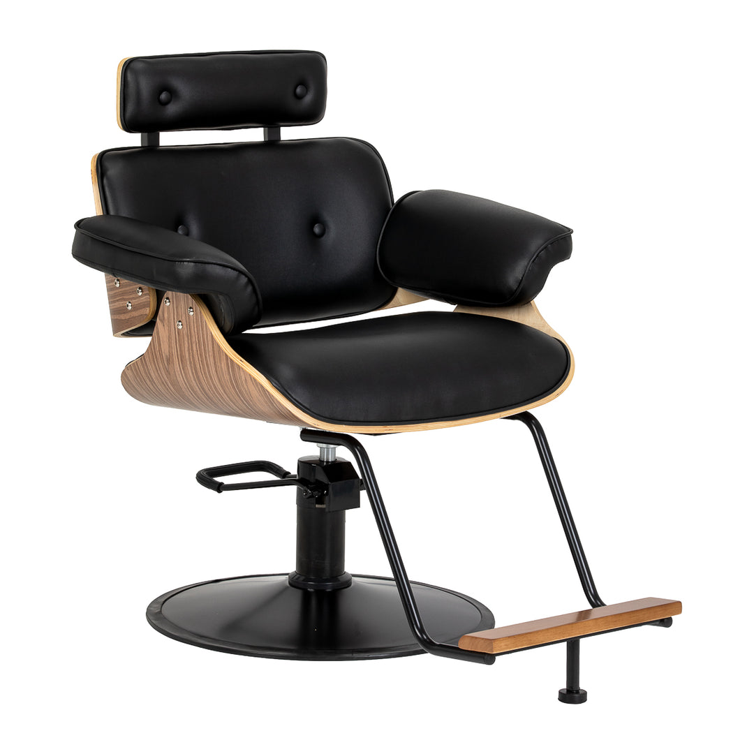 Friseurstuhl Gabbiano Florence Walnuss Schwarz Gold