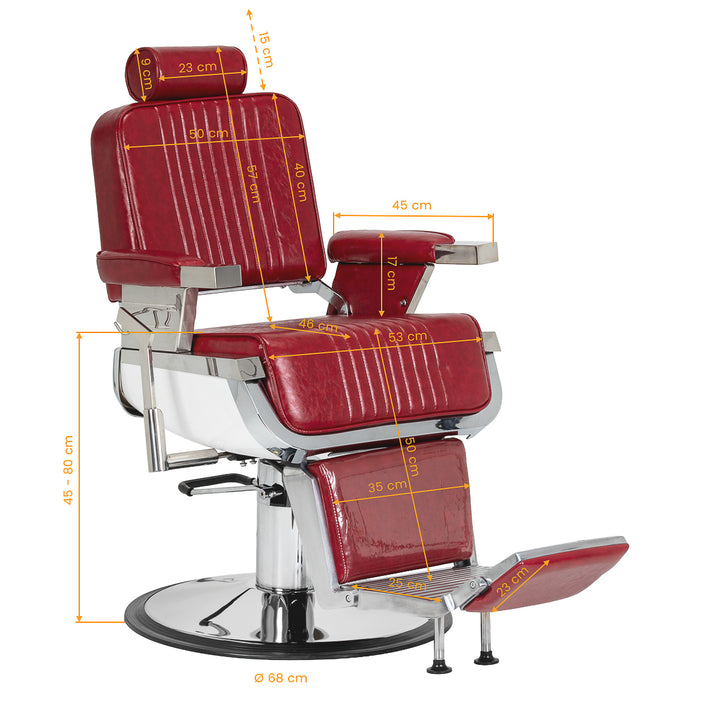 Barberstuhl Gabbiano Royal X Rot - Bild 16