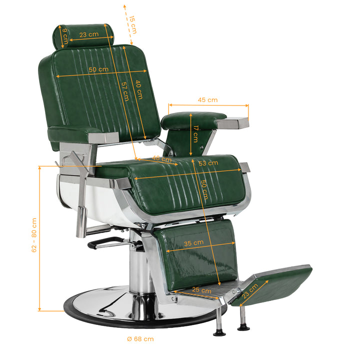 Barberstuhl Gabbiano Royal X Grün - Bild 16