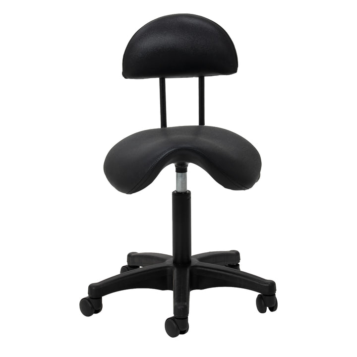 Rollhocker Höhenverstellbar mit Lehne 6001B Schwarz - Bild 3