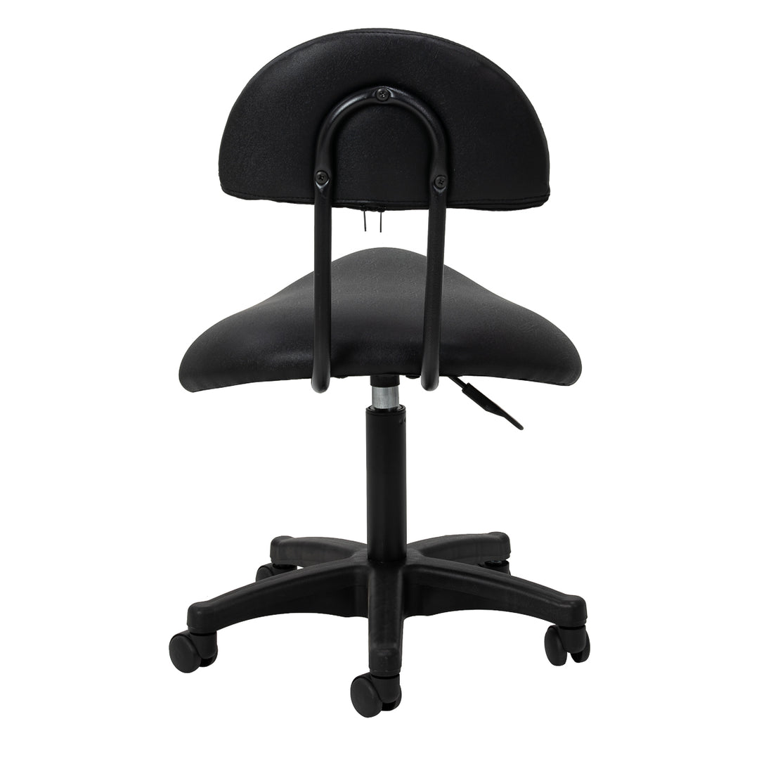 Rollhocker Höhenverstellbar mit Lehne 6001B Schwarz - Bild 4