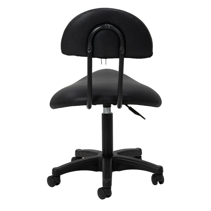 Rollhocker Höhenverstellbar mit Lehne 6001B Schwarz - Bild 4