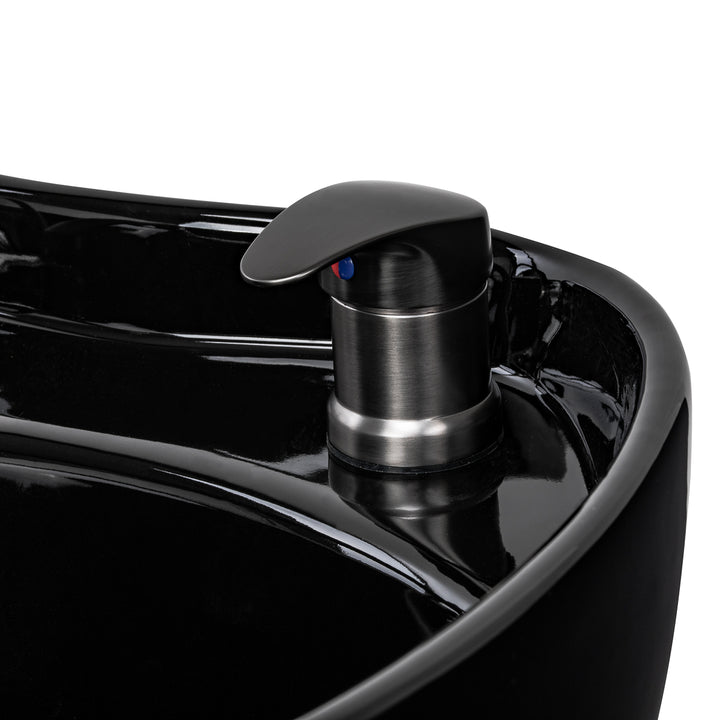 Friseur Waschbecken Gabbiano Ines mit Elektrischer Beinauflage und Massage Schwarz - Bild 11
