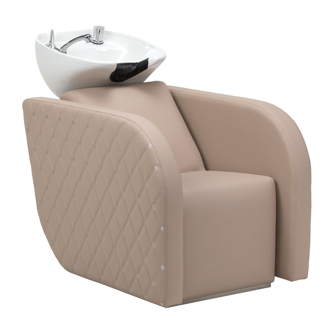 Friseur Waschbecken Gabbiano Ines mit Elektrischer Beinauflage und Massage Beige