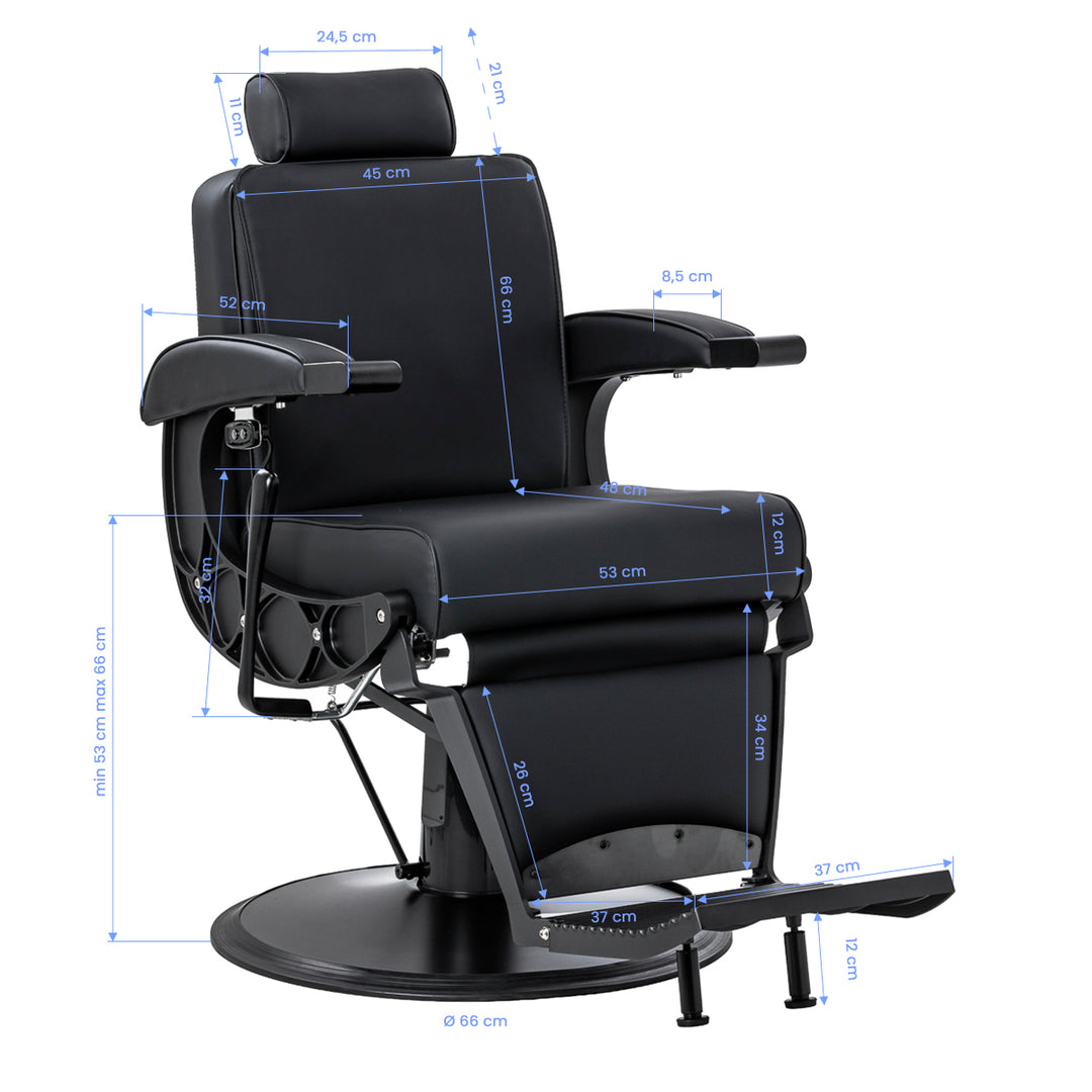 Barberstuhl Gabbiano Continental mit Massage Schwarz - Bild 19