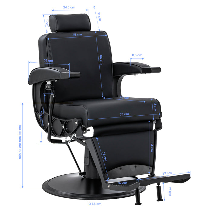 Barberstuhl Gabbiano Continental mit Massage Schwarz - Bild 19