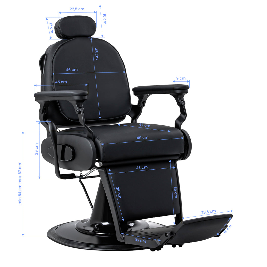 Barberstuhl Gabbiano Francesco mit Massage Schwarz-Schwarz - Bild 19