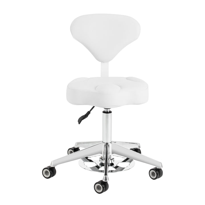 Rollhocker Höhenverstellbar mit Lehne Azzurro 156F Schneeweiß - Bild 2