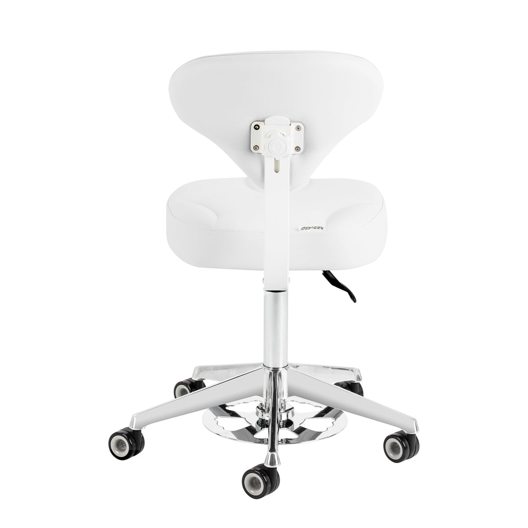 Rollhocker Höhenverstellbar mit Lehne Azzurro 156F Schneeweiß - Bild 3