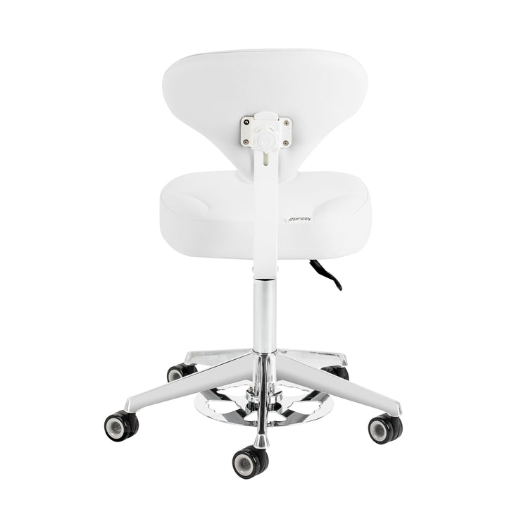 Rollhocker Höhenverstellbar mit Lehne Azzurro 156F Schneeweiß - Bild 3