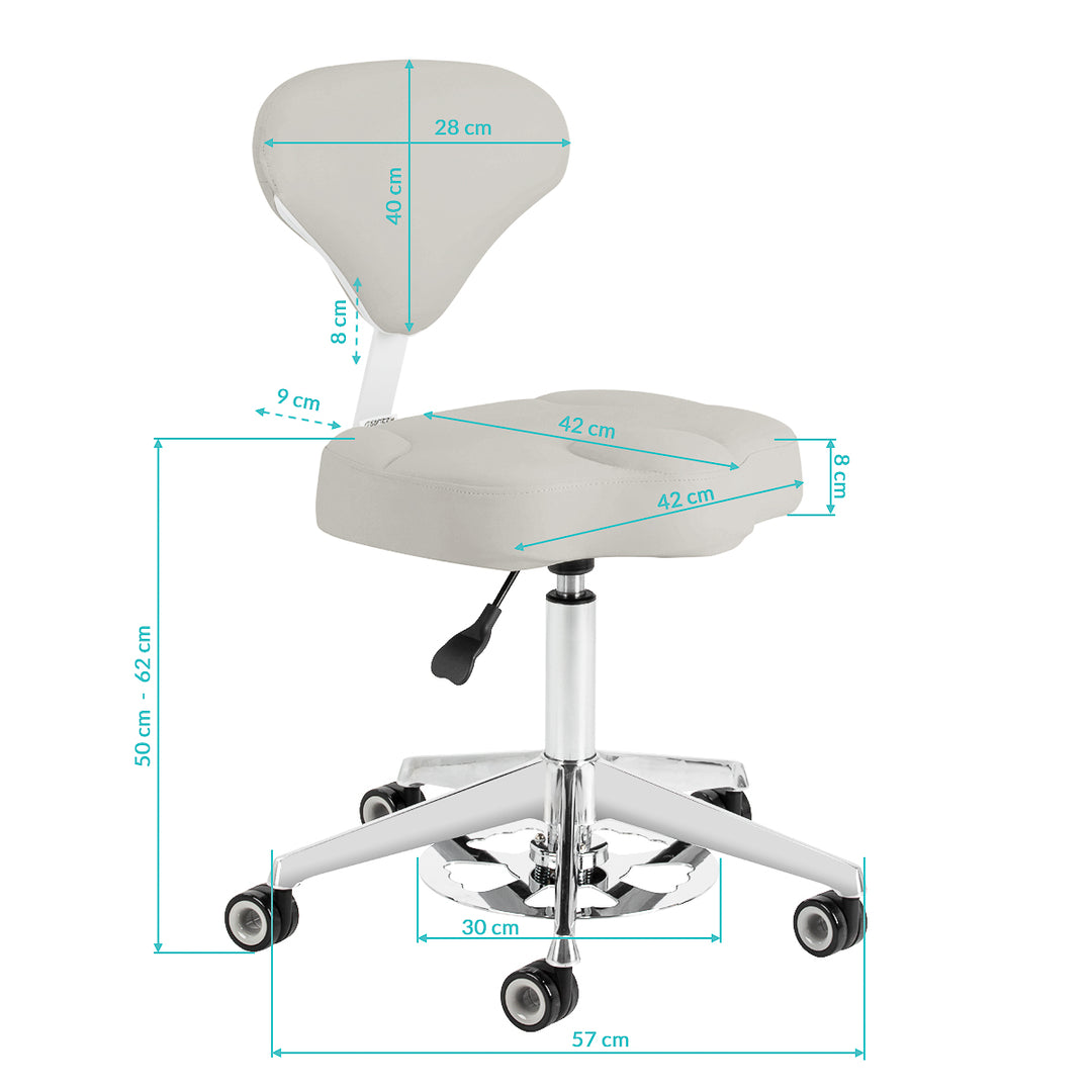 Rollhocker Höhenverstellbar mit Lehne Azzurro 156F Grau - Bild 10