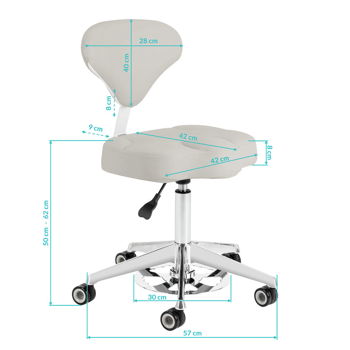 Rollhocker Höhenverstellbar mit Lehne Azzurro 156F Grau - Bild 10