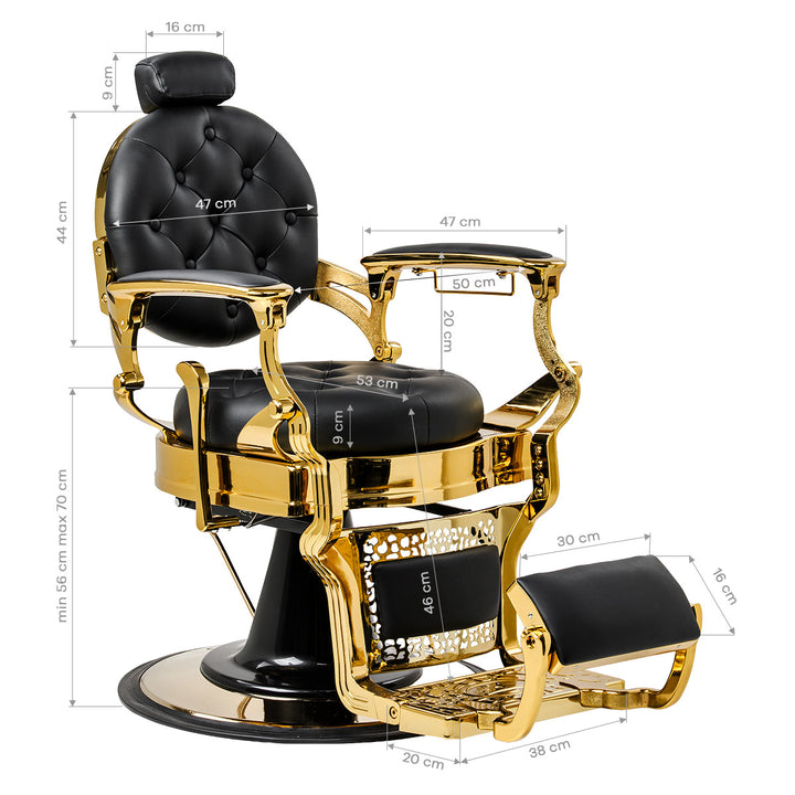 Barberstuhl Gabbiano Niccolo Schwarz-Gold - Bild 18
