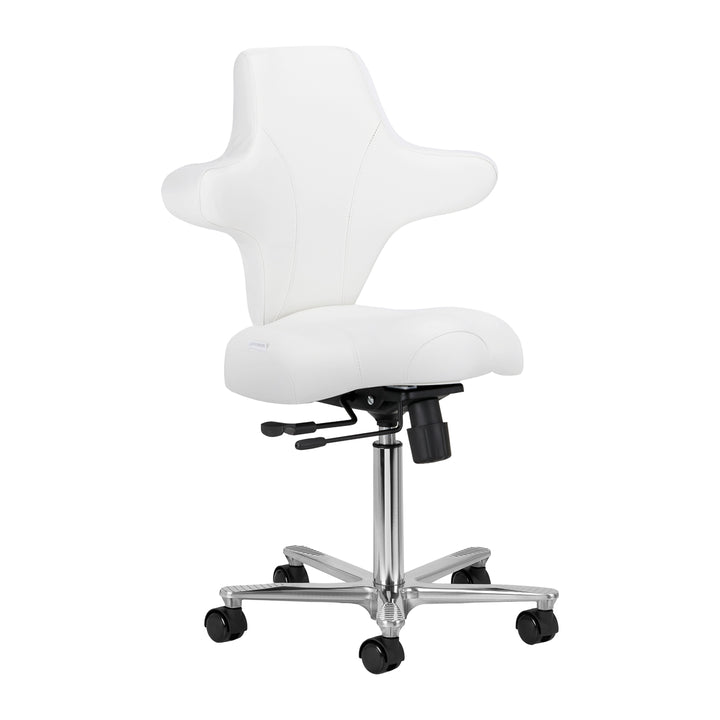 Rollhocker mit Lehne Azzurro Special 152 Schneeweiß
