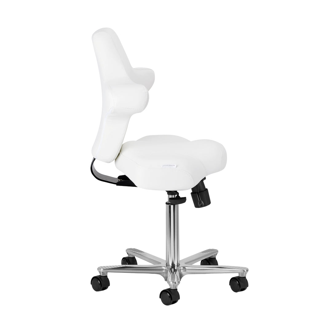 Rollhocker mit Lehne Azzurro Special 152 Schneeweiß - Bild 4