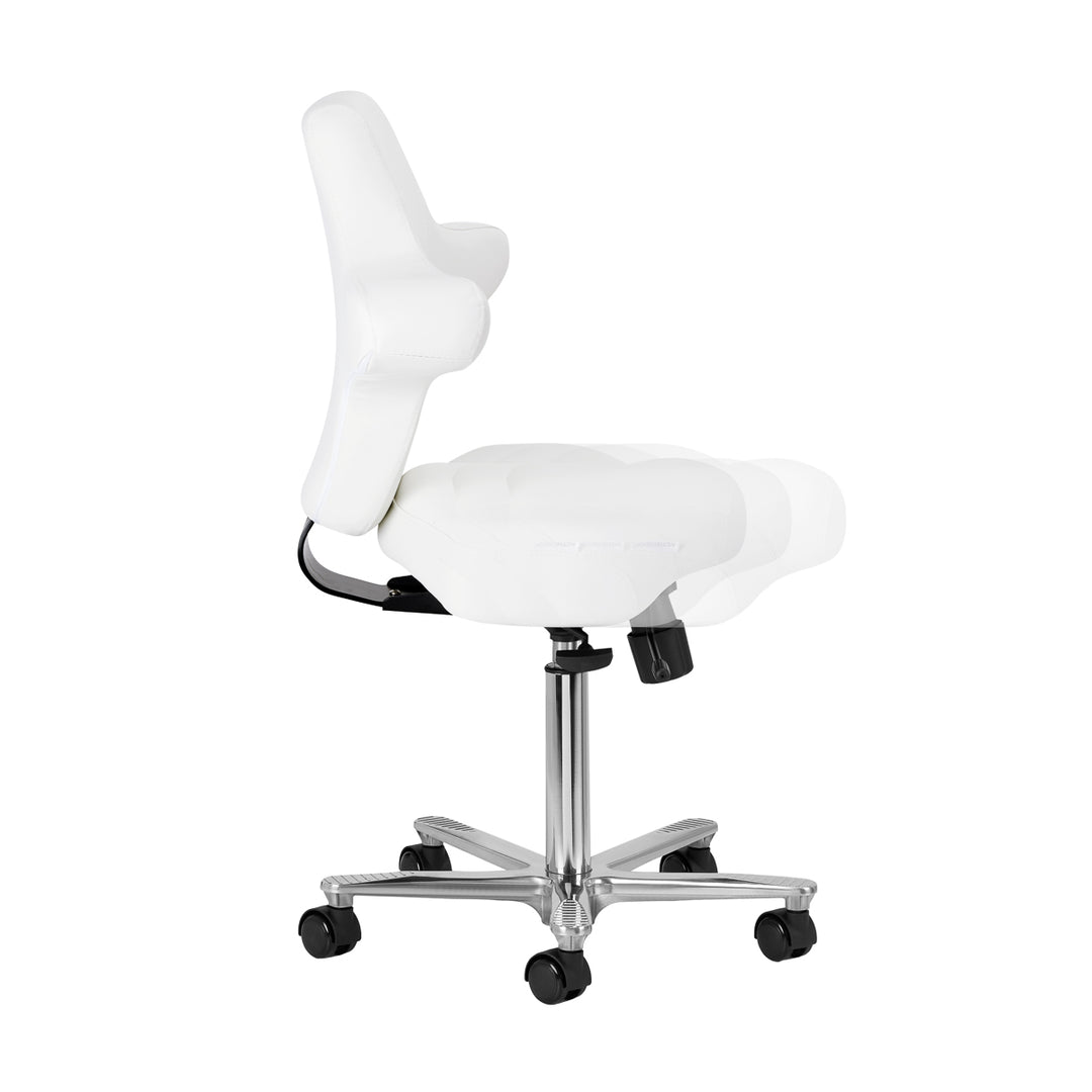 Rollhocker mit Lehne Azzurro Special 152 Schneeweiß - Bild 5